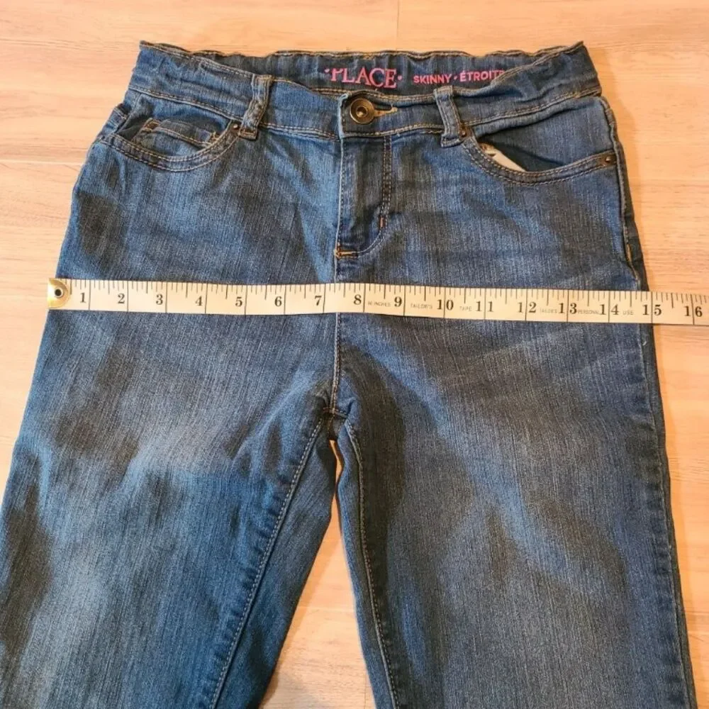 Childrens Place Girls Size 12 Slim Skinny Jeans Dark Wash Denim Stretch Pants